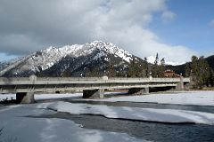15 Bow River Bridge In Banff With Mount Norquay and Mount Brewster Behind In Winter.jpg